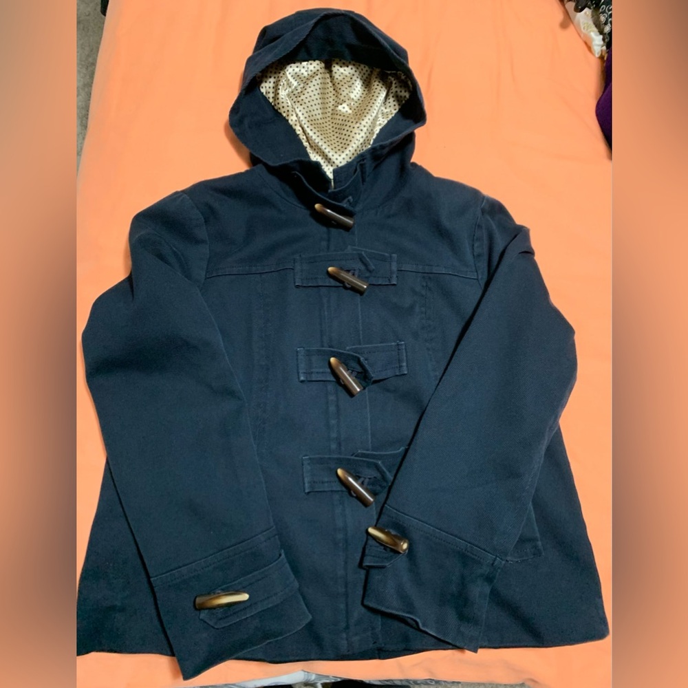 Banana Republic Hooded Navy Utility Jacket - Women's Size L
